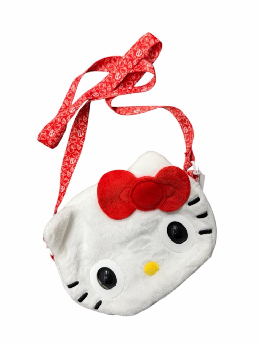 Hello Kitty White & Red Plush Shoulder Bag for Kids. Interactive Toy sound